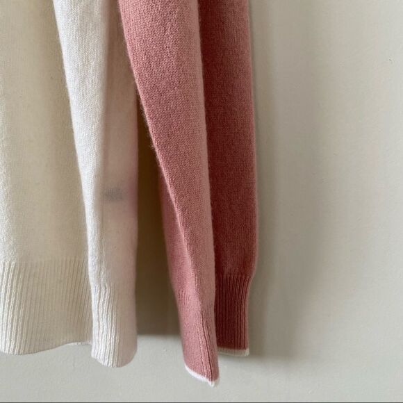 Veronica Beard Albertina Pink/Cream 100% Cashmere Sweater - Picture 11 of 14